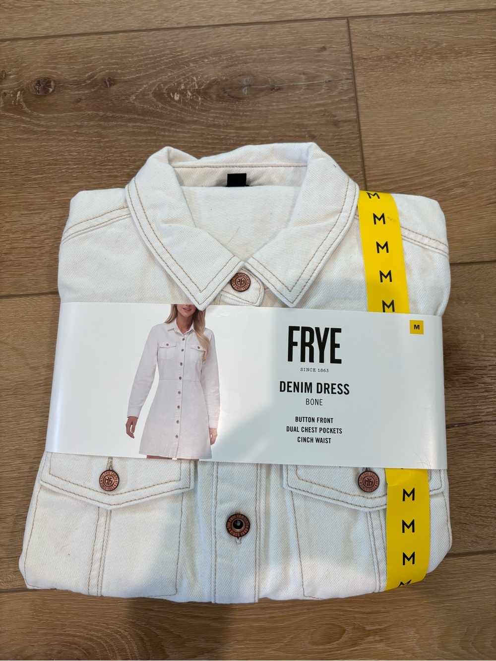 FRYE Bone Denim Shirt Dress